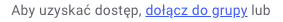 Strona grupy Google po zalogowaniu, z linkiem „dołącz do grupy”
